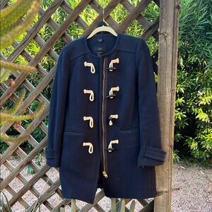 J. Crew Navy Utility Jacket with Toggle Closures comes w detachable hood